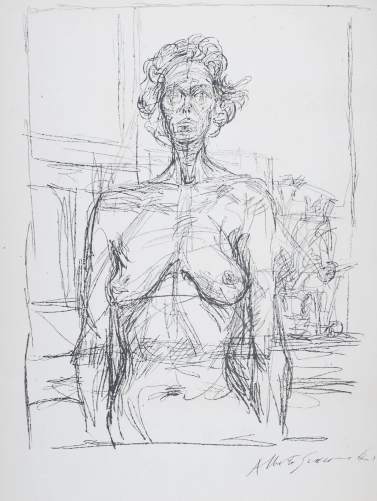 Litografia Giacometti - Portrait, 1966