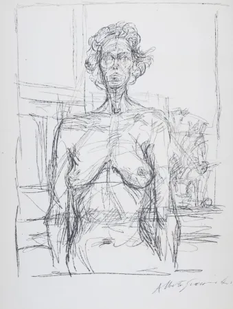 Litografia Giacometti - Portrait, 1966
