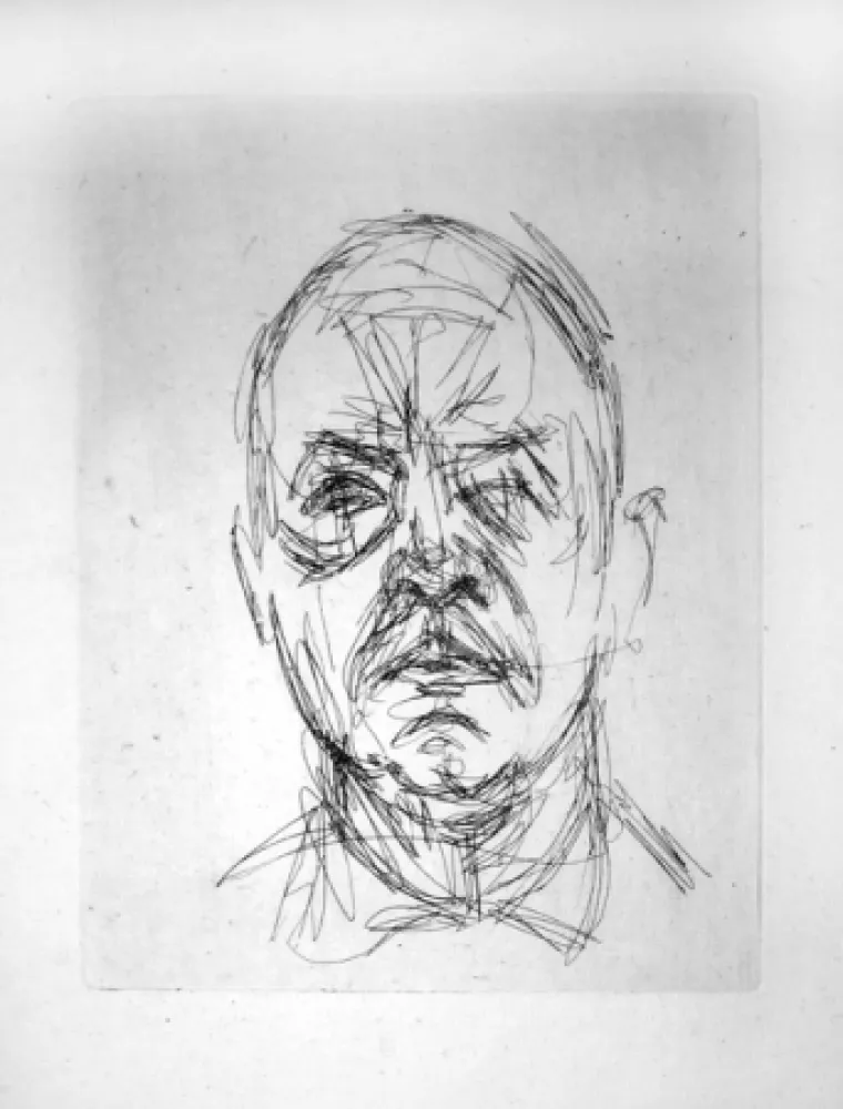 Incisione Giacometti - Portrait d'Iliazd