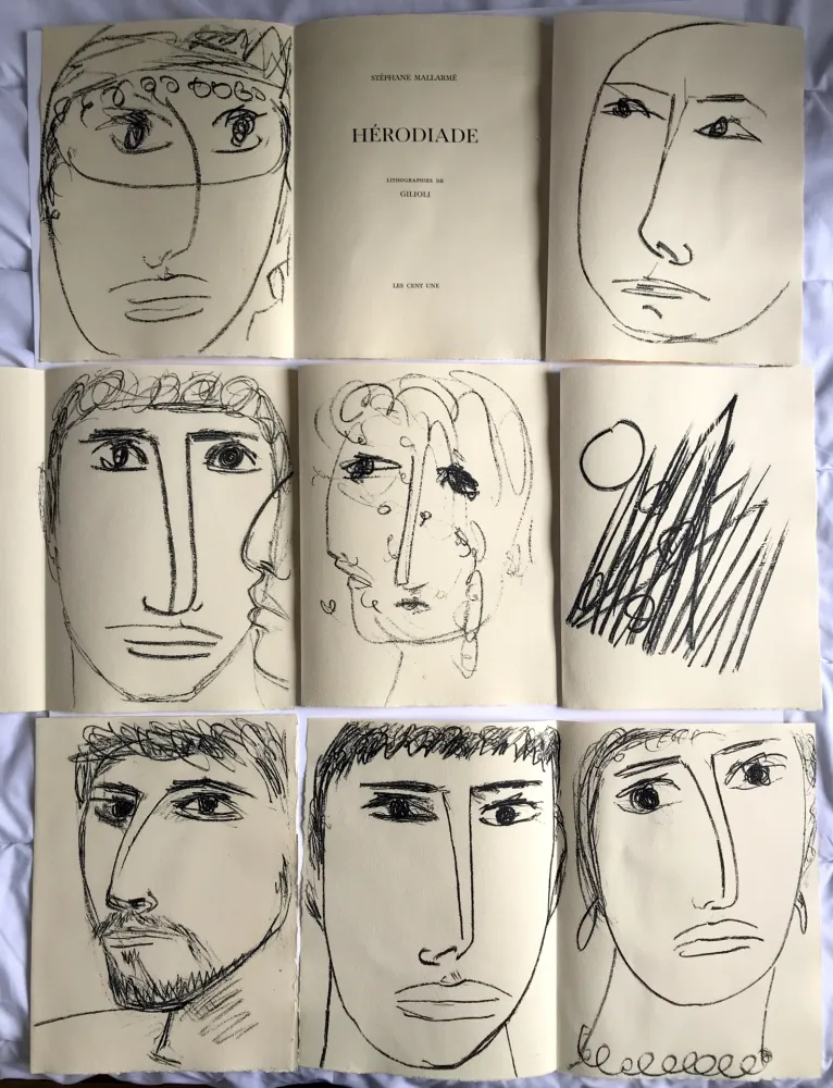 Litografia Gilioli - Hérodiade Mallarmé - 7 lithographies - ed. Les Cent Une