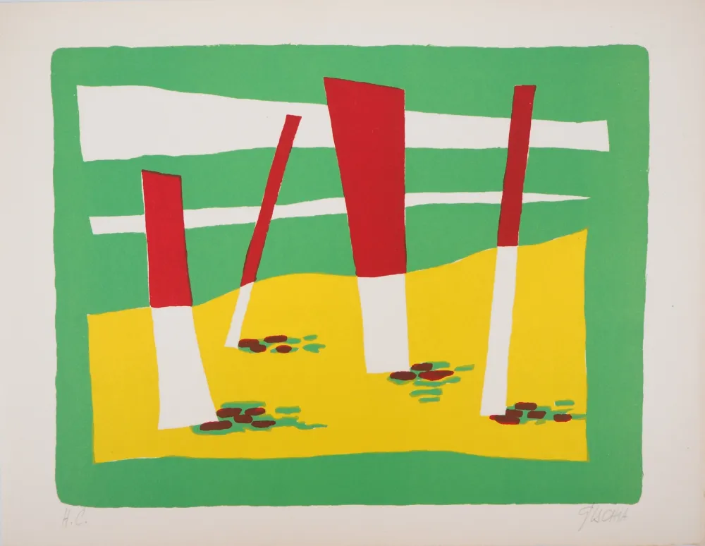 Litografia Gischia - La Plage