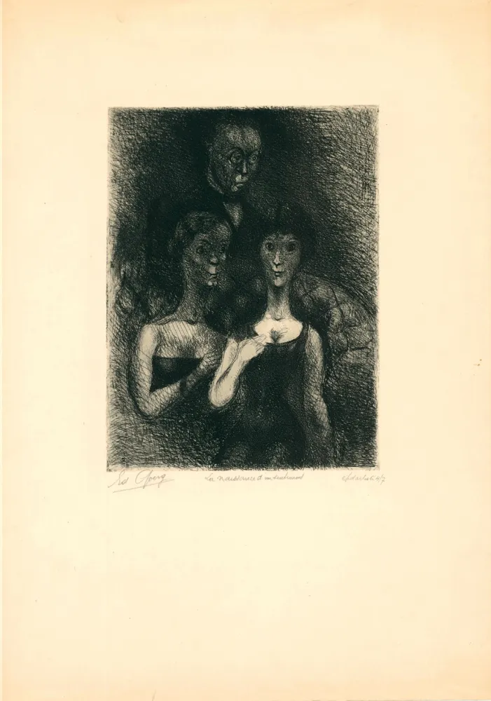Incisione Goerg - La naissance d'un sentiment