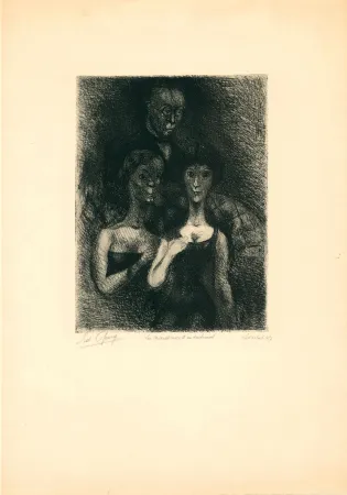 Incisione Goerg - La naissance d'un sentiment