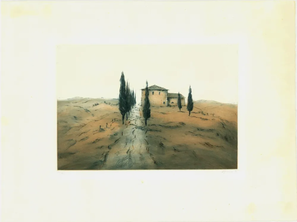 Acquaforte E Acquatinta Gortner - Toskanische Landschaft / Tuscan Landscape