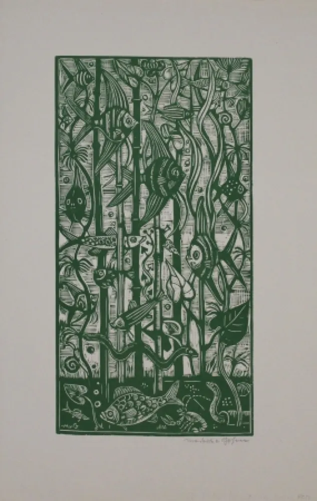 Incisione Su Legno Gosen (Von) - Aquarium