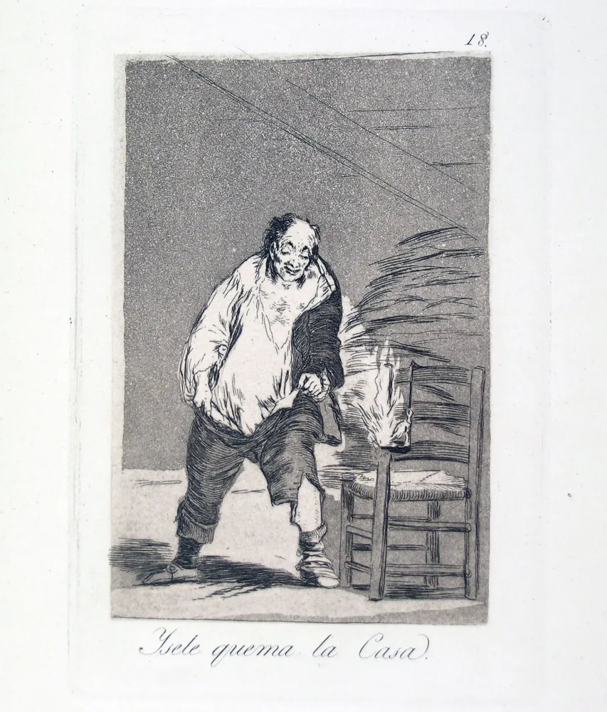 Acquaforte E Acquatinta Goya - YSELE QUEMA LA CASA 
