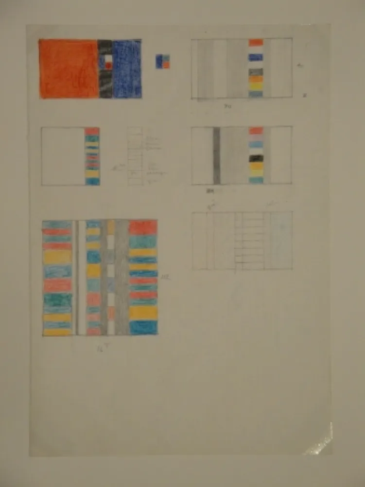 Non Tecnico Graeser - Skizzenblatt, um 1958.