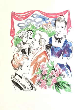 Incisione Su Legno Grau Sala - Théâtre de Marivaux