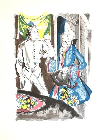 Incisione Su Legno Grau Sala - Théâtre de Marivaux