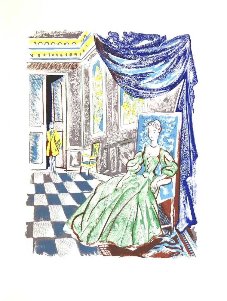 Incisione Su Legno Grau Sala - Théâtre de Marivaux