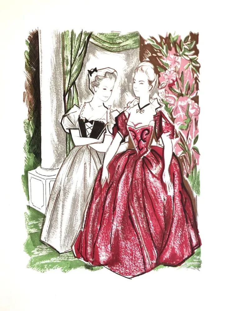 Incisione Su Legno Grau Sala - Théâtre de Marivaux