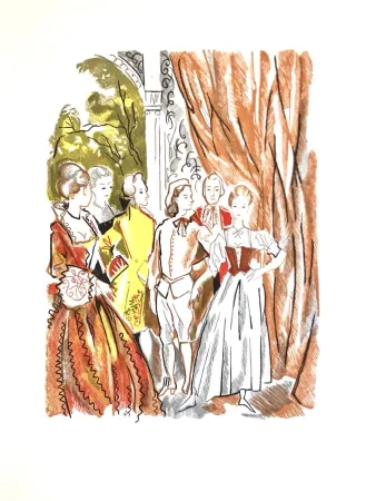 Incisione Su Legno Grau Sala - Théâtre de Marivaux