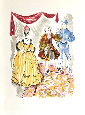 Incisione Su Legno Grau Sala - Théâtre de Marivaux