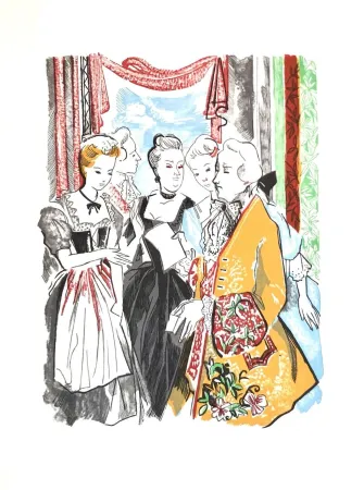 Incisione Su Legno Grau Sala - Théâtre de Marivaux