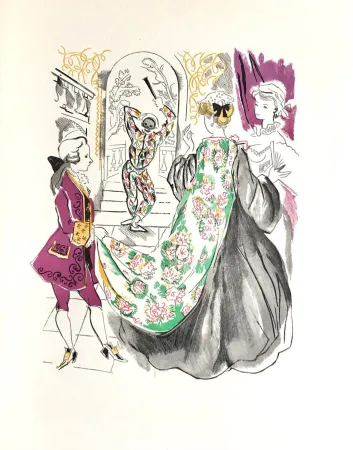 Incisione Su Legno Grau Sala - Théâtre de Marivaux