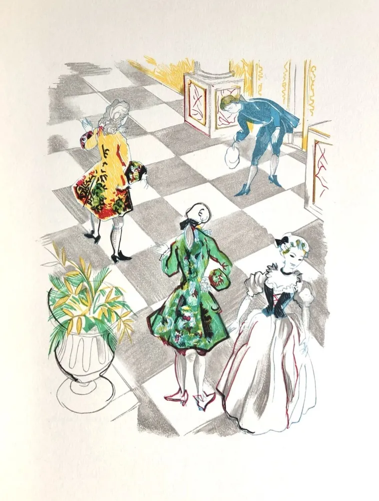 Incisione Su Legno Grau Sala - Théâtre de Marivaux