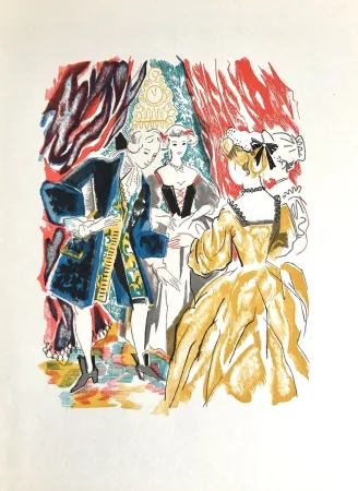 Incisione Su Legno Grau Sala - Théâtre de Marivaux