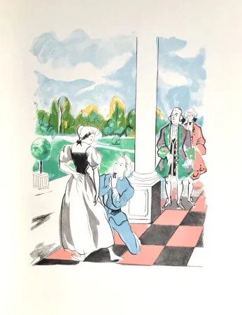 Incisione Su Legno Grau Sala - Théâtre de Marivaux