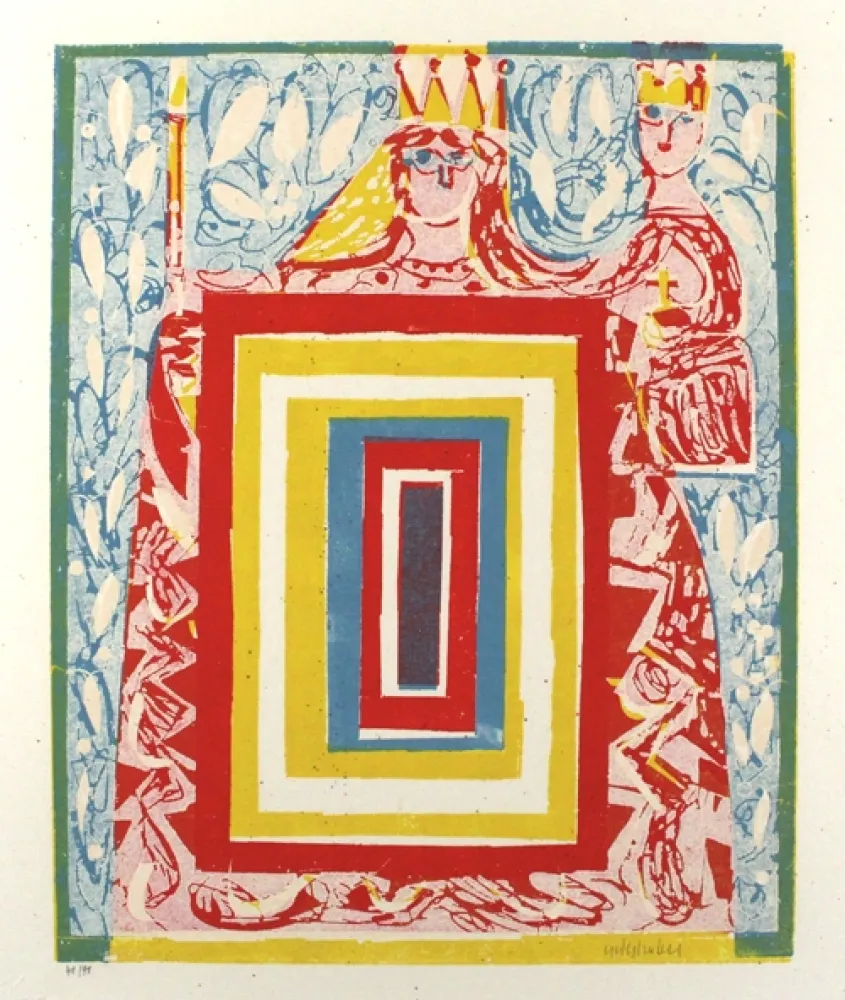 Incisione Su Legno Grieshaber - Maria