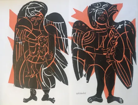 Incisione Su Legno Grieshaber - Maria vom helle christlichen Haufen