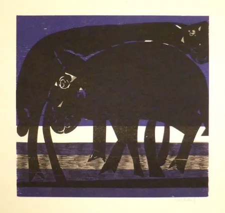 Incisione Su Legno Grieshaber - Tiefebene