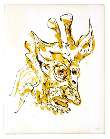 Litografia Grinberg - Le changement en girafe