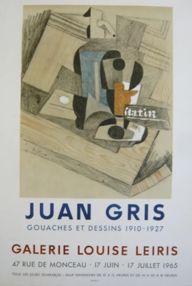 Manifesti Gris  - Affiche exposition  galerie Louise Leiris