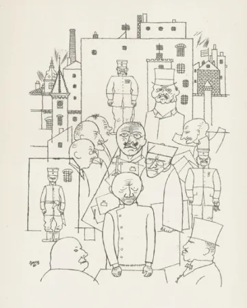 Litografia Grosz - Er hat Hinderburg verspottet