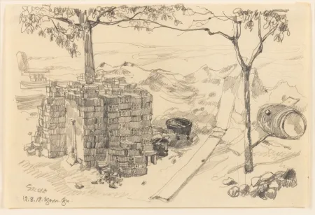 Non Tecnico Grosz - George Grosz (1893–1959) - Baustelle (Thorn) - pencil on paper - 1912