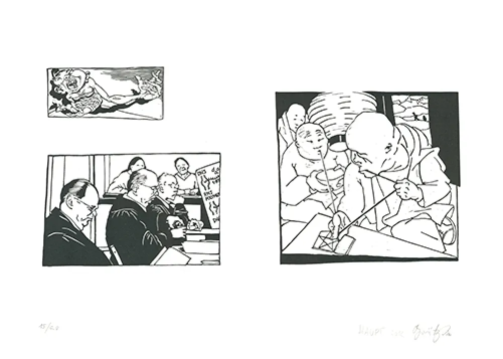 Linoincisione Grützke - Bilder aus Bongs Stall