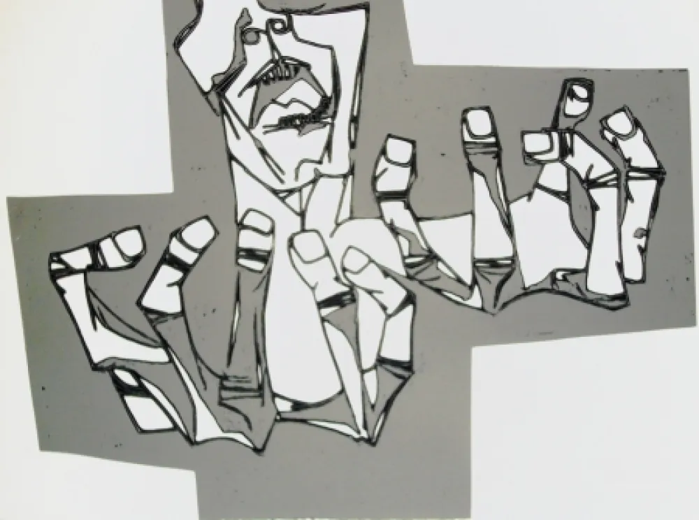 Incisione Guayasamin - Las manos de la ira