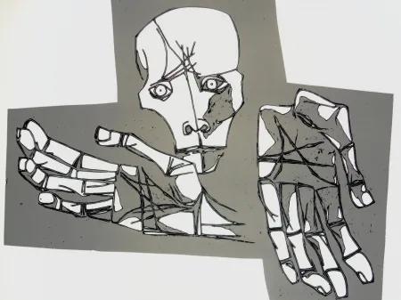 Incisione Guayasamin - Las manos desoladas