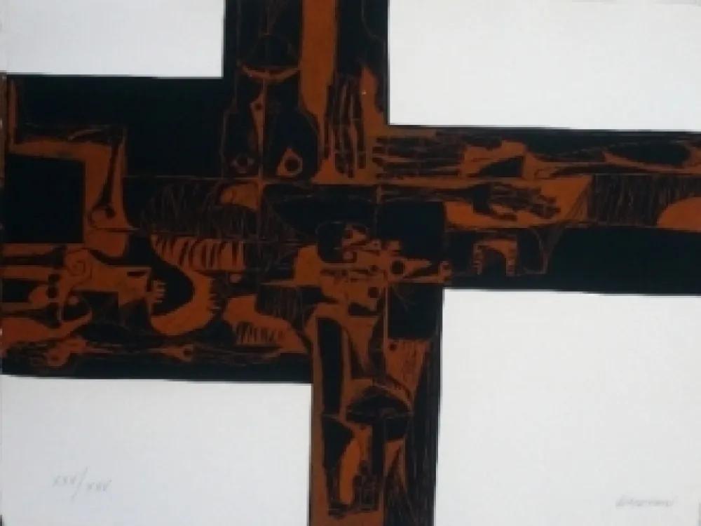 Incisione Guayasamin - Lidice 2 variante