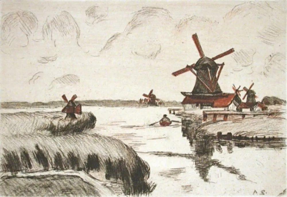 Incisione Guillaumin - En Hollande