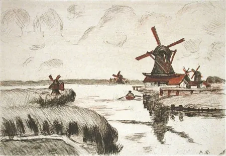 Incisione Guillaumin - En Hollande