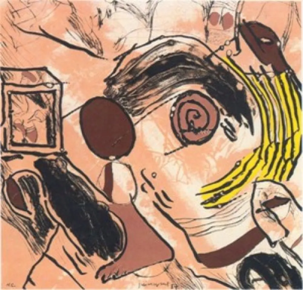 Multiplo Guinovart - A tu violencia granate, sordomudos en la penumbra.