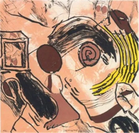 Multiplo Guinovart - A tu violencia granate, sordomudos en la penumbra.