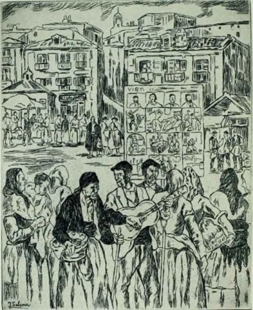 Acquaforte Gutiérrez Solana  - El ciego de los romances