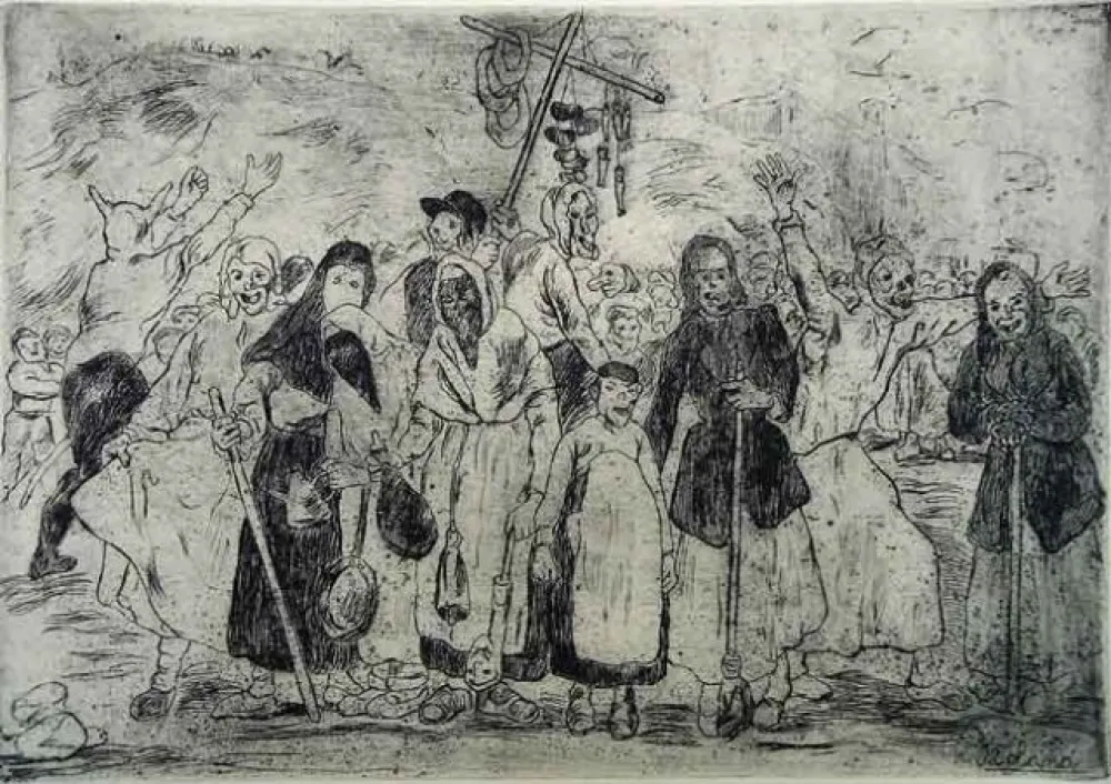 Acquaforte Gutiérrez Solana  - Entierro de la sardina