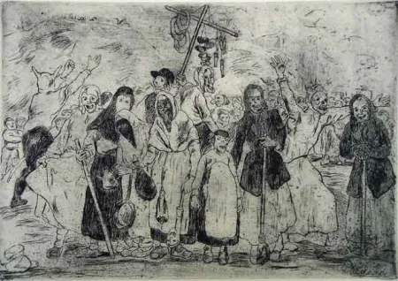 Acquaforte Gutiérrez Solana  - Entierro de la sardina