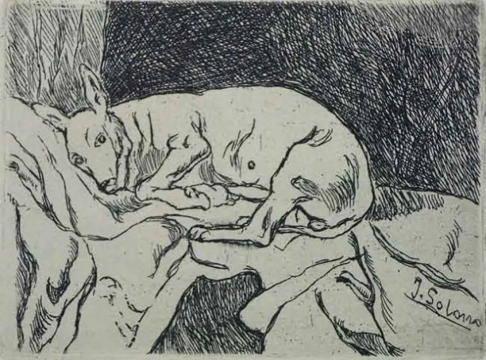 Acquaforte Gutiérrez Solana  - La Perra del Pintor