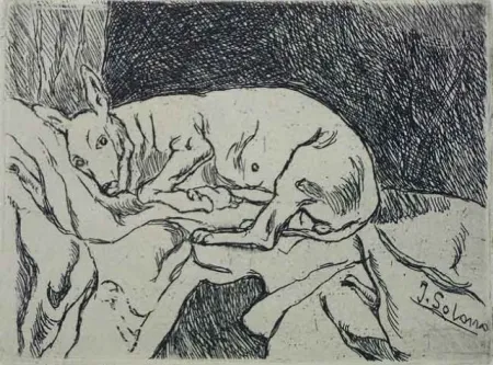 Acquaforte Gutiérrez Solana  - La Perra del Pintor