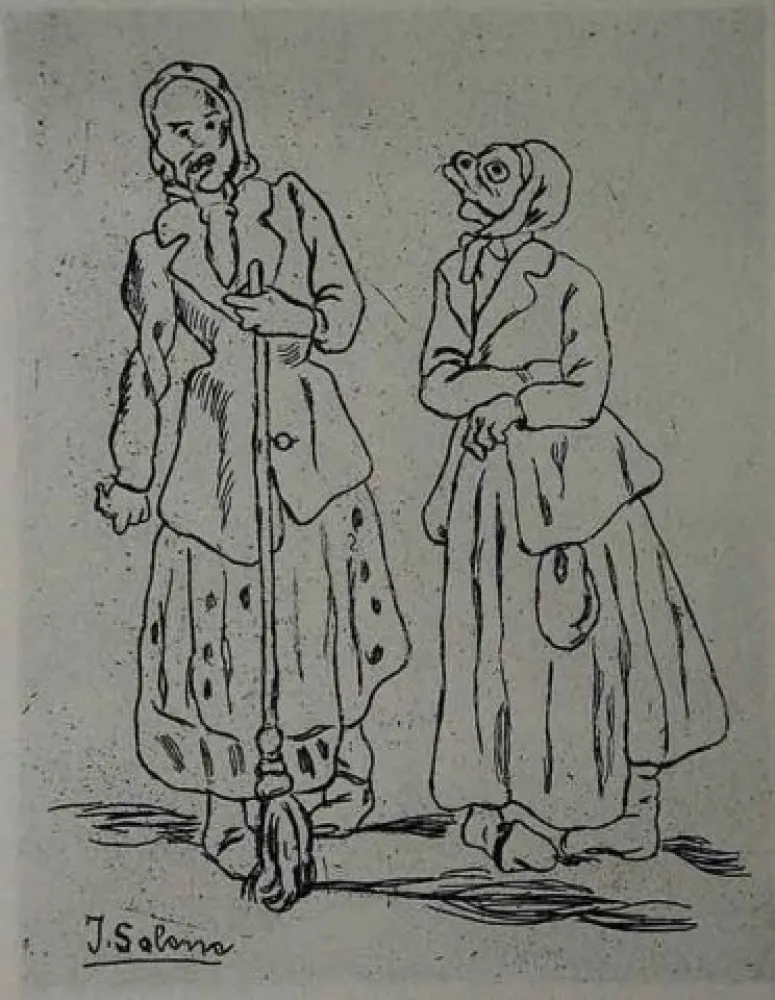 Acquaforte Gutiérrez Solana  - Máscaras de la escoba