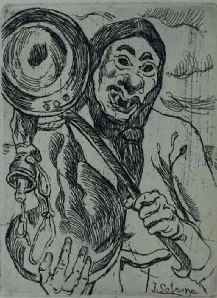 Acquaforte Gutiérrez Solana  - Mascarón