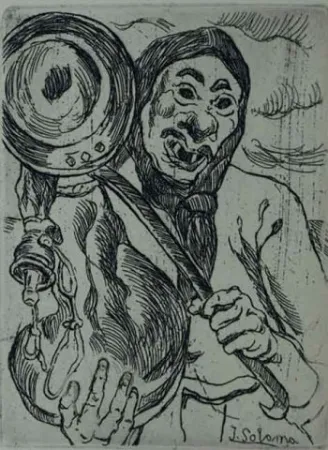 Acquaforte Gutiérrez Solana  - Mascarón