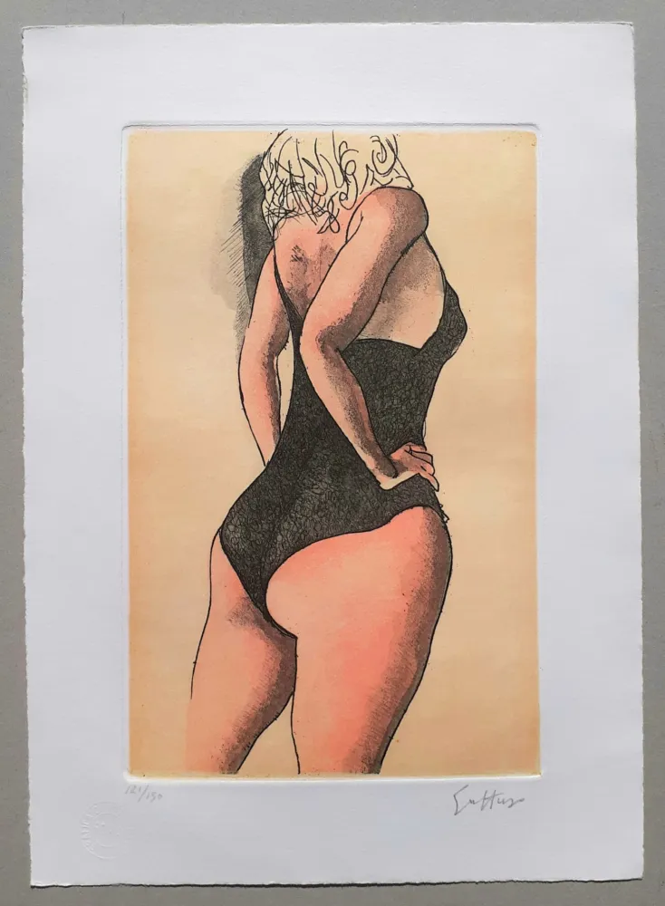 Acquaforte E Acquatinta Guttuso - Donna di schiena