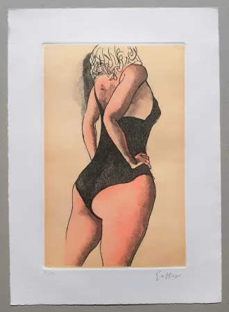 Acquaforte E Acquatinta Guttuso - Donna di schiena