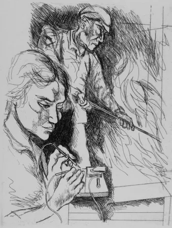 Acquaforte Guttuso - Il lavoro II