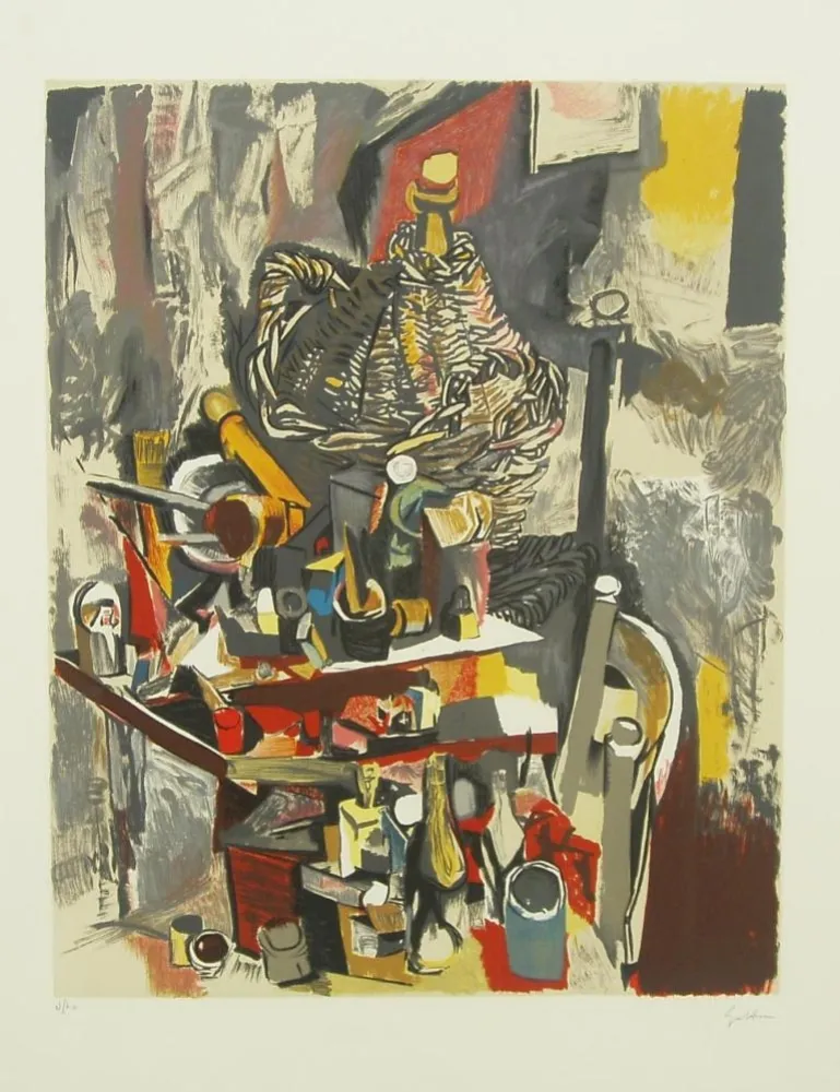 Multiplo Guttuso - INTERNO DELLO STUDIO CON DAMIGIANA