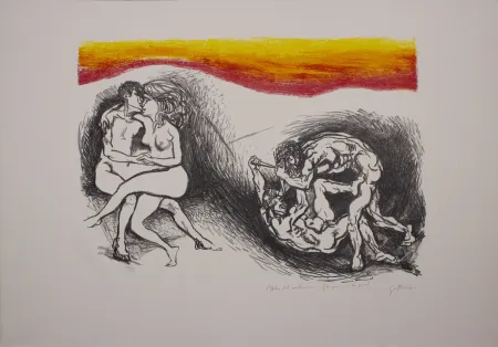 Litografia Guttuso - L'Italia del centenario